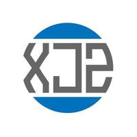 création de logo de lettre xjz sur fond blanc. concept de logo de cercle d'initiales créatives xjz. conception de lettre xjz. vecteur