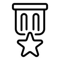 icône de badge étoile, style de contour vecteur