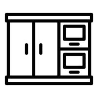 icône d'armoire de cuisine intérieure, style de contour vecteur