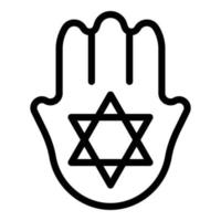 icône de la main hamsa, style de contour vecteur