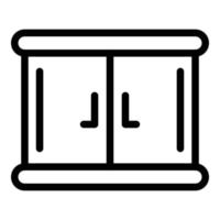 icône d'armoires de cuisine en bois, style de contour vecteur