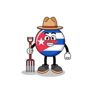 dessin animé, mascotte, de, cuba, drapeau, paysan vecteur