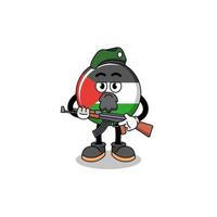 personnage de dessin animé du drapeau de la palestine en tant que force spéciale vecteur