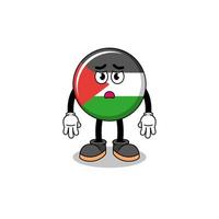 illustration de dessin animé drapeau palestine avec visage triste vecteur