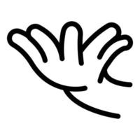 geste de la main tous les doigts icône, style de contour vecteur