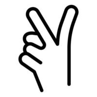icône de geste de la main, style de contour vecteur