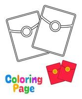 coloriage avec enveloppe rouge pour les enfants vecteur