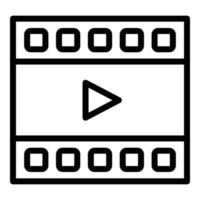 icône de l'éditeur vidéo, style de contour vecteur