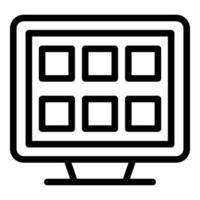 icône de dossiers électroniques, style de contour vecteur