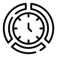 icône de gestion du temps de minuterie, style de contour vecteur