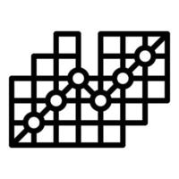 icône d'analyse de données de marché, style de contour vecteur