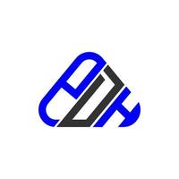 conception créative du logo de lettre pdh avec graphique vectoriel, logo pdh simple et moderne. vecteur
