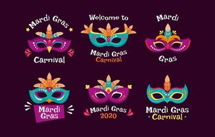 différents types de masques pour célébrer le mardi gras vecteur