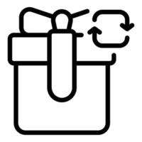 icône de repost de cadeau, style de contour vecteur