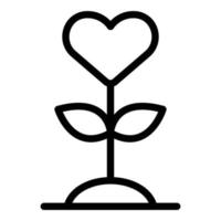 icône de plante de fleur d'estime de soi, style de contour vecteur