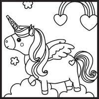 coloriages de licorne pour les enfants vecteur