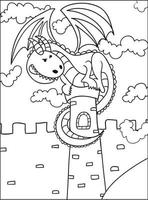 coloriage de dragon pour les enfants vecteur