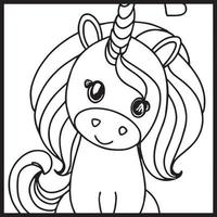 coloriages de licorne pour les enfants vecteur