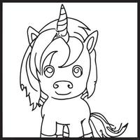 coloriages de licorne pour les enfants vecteur