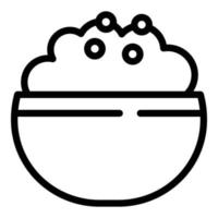 icône de purée de pommes de terre, style de contour vecteur
