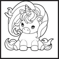 coloriages de licorne pour les enfants vecteur