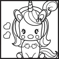 coloriages de licorne pour les enfants vecteur