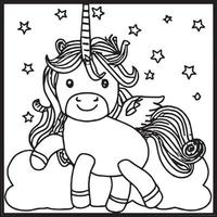 coloriages de licorne pour les enfants vecteur