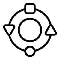 icône de cercle d'adaptation, style de contour vecteur