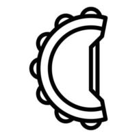 icône de tambourin en métal, style de contour vecteur