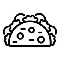 icône de déjeuner taco, style de contour vecteur