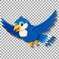personnage de dessin animé mignon oiseau bleu vecteur