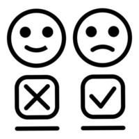 emoji n'aime pas l'icône, style de contour vecteur