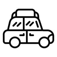 icône de coffre de toit de petite voiture, style de contour vecteur