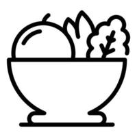 icône de salade de fruits frais, style de contour vecteur
