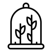 icône de plante de laboratoire, style de contour vecteur