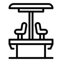 carrousel avec icône de sièges, style de contour vecteur