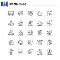 25 spa et relax icon set vector background