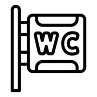 icône de bannière de rue wc, style de contour vecteur