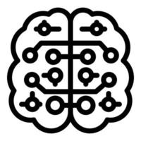 icône de cerveau de neurologie, style de contour vecteur