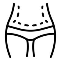 icône de l'abdomen pilates, style de contour vecteur