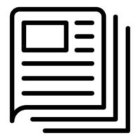 icône de journal papier, style de contour vecteur