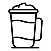 icône de tasse de latte, style de contour vecteur