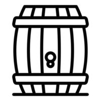 icône de tonneau en bois de bourbon, style de contour vecteur