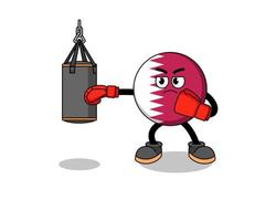 illustration du boxeur drapeau qatar vecteur