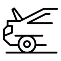 réparer l'icône de voiture de démarrage, style de contour vecteur
