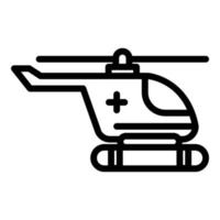 icône d'hélicoptère de sauvetage médical, style de contour vecteur