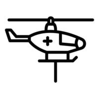icône d'hélicoptère de sauvetage rapide, style de contour vecteur
