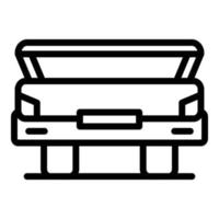 icône de coffre de véhicule ouvert, style de contour vecteur