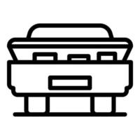 icône de coffre de véhicule ouvert, style de contour vecteur