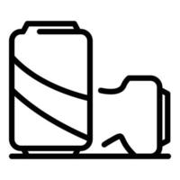 icône de déchets de boîte de conserve, style de contour vecteur